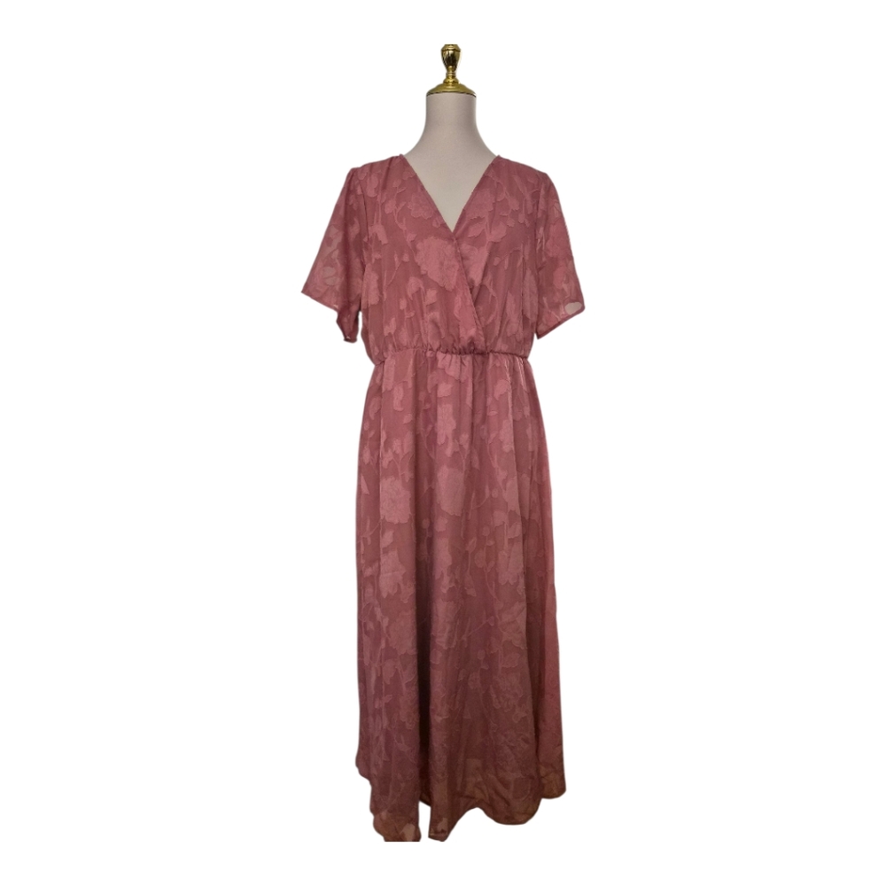 BloomChic Women’s Pink Floral Jacquard Midi Dress Size 12 (UK 16 / EU 42)‎ NWT